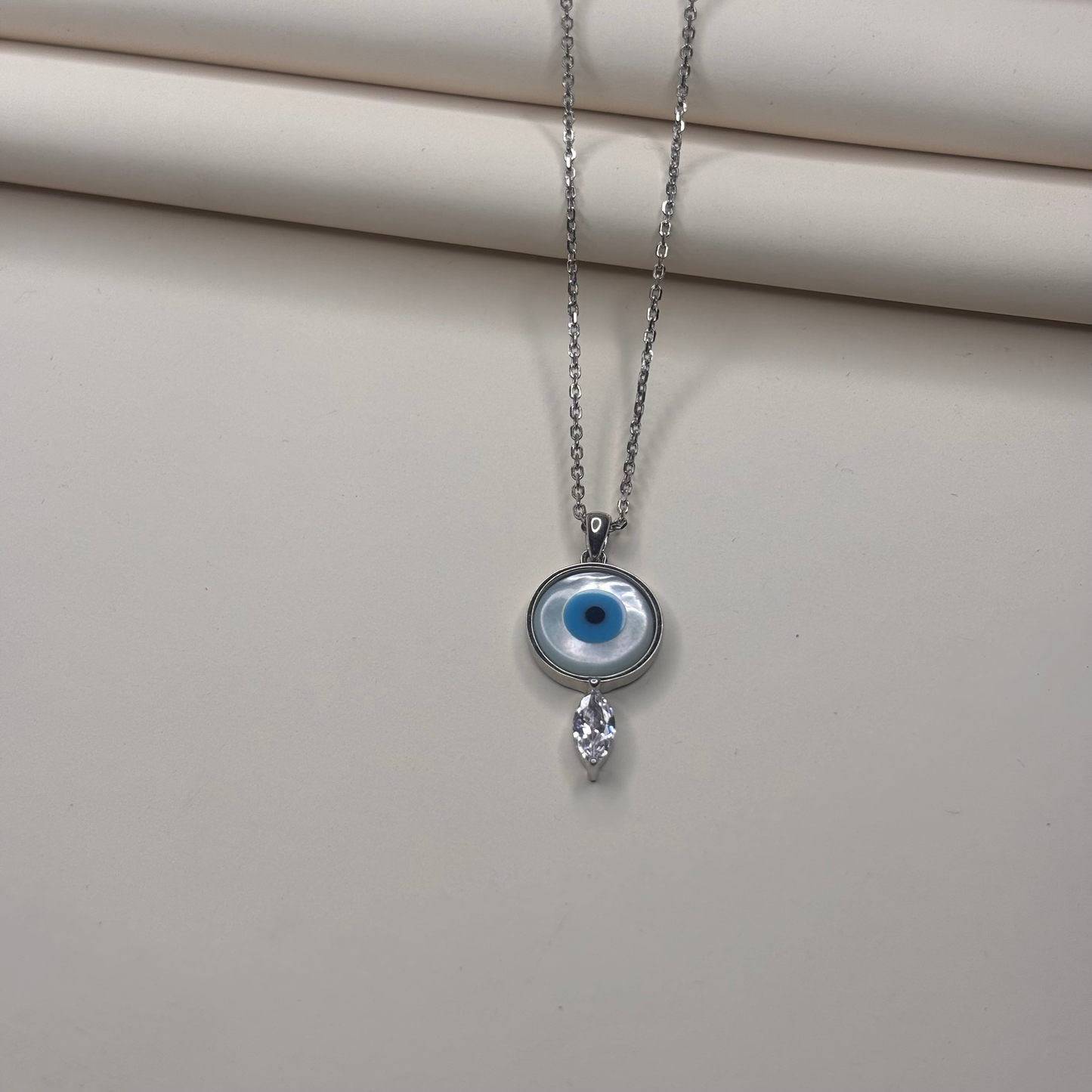 Blue Evil Eye Crystal Necklace
