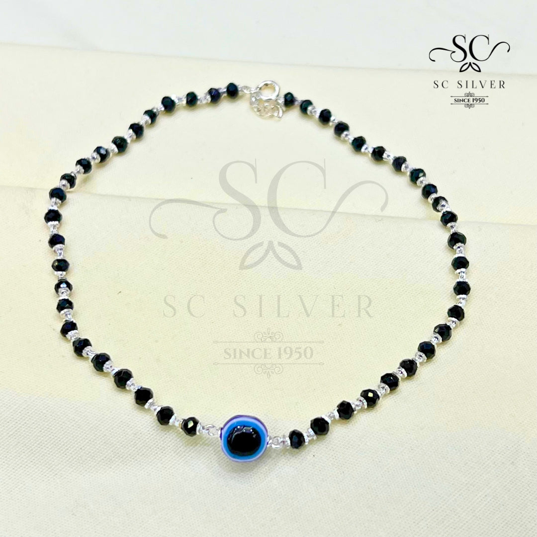 Evil eye white beads Anklet