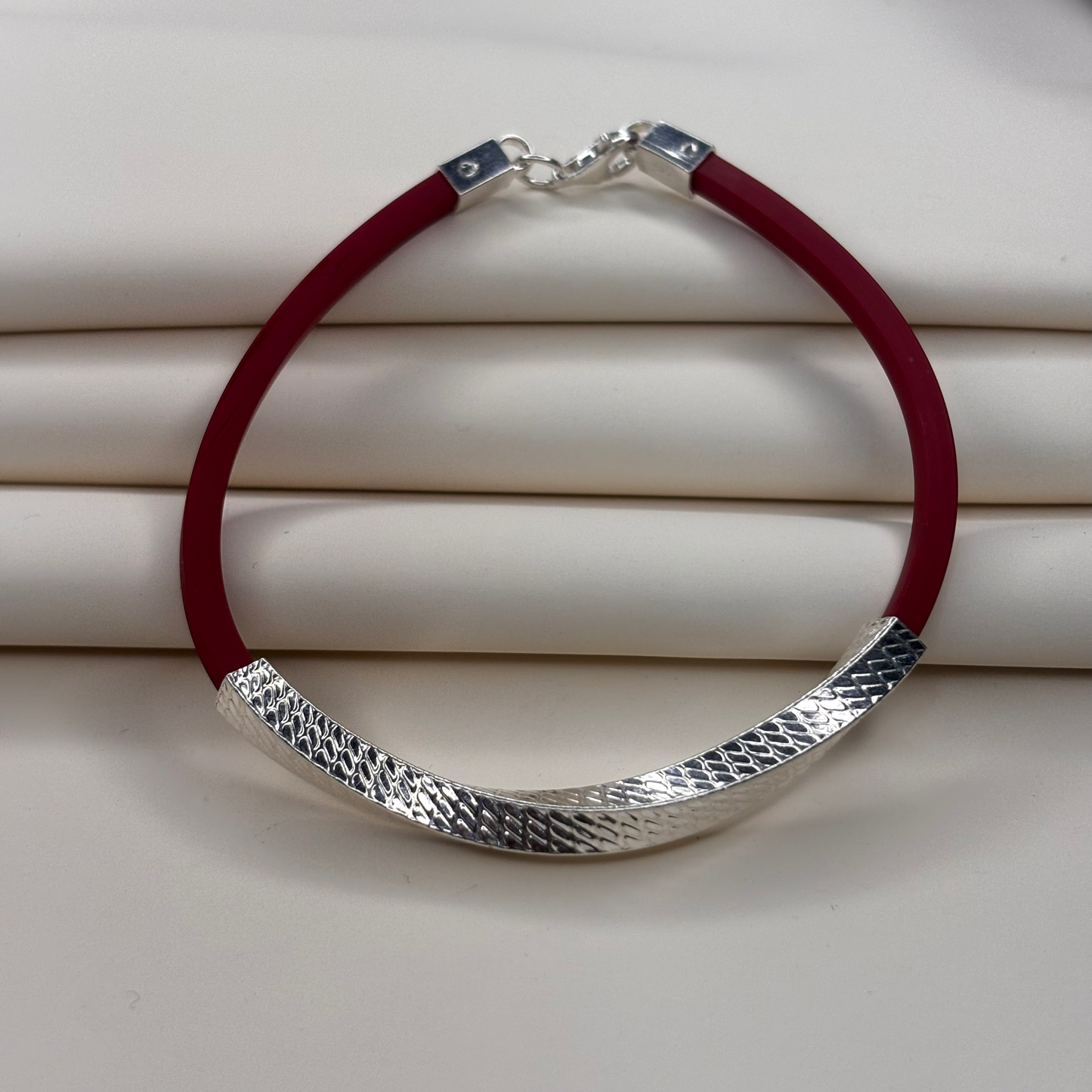 CRIMSON RED SILVER BRACELET