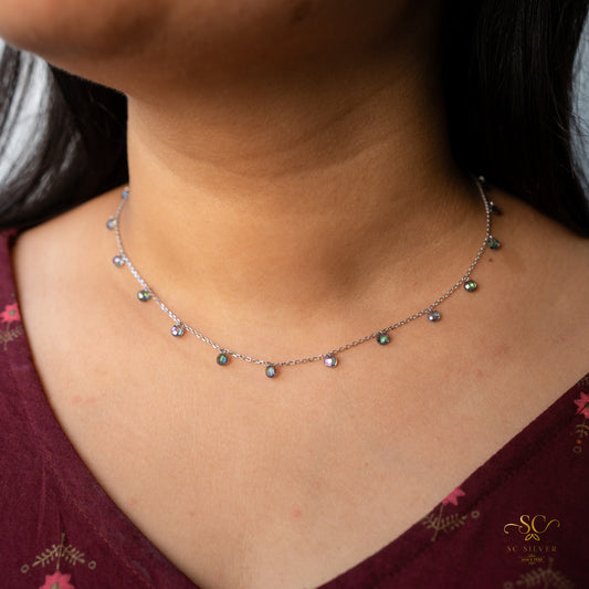 Grey Silver Queen Necklace