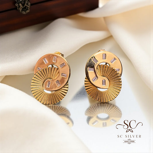 Gold plated Roman Silver Earrings