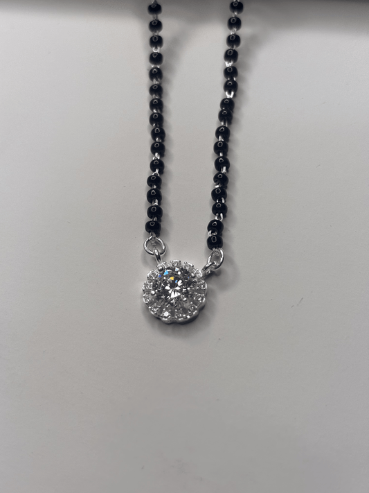 Noor Solitaire Silver Mangalsutra