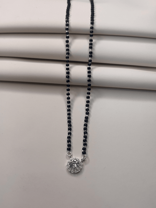 Noor Solitaire Silver Mangalsutra