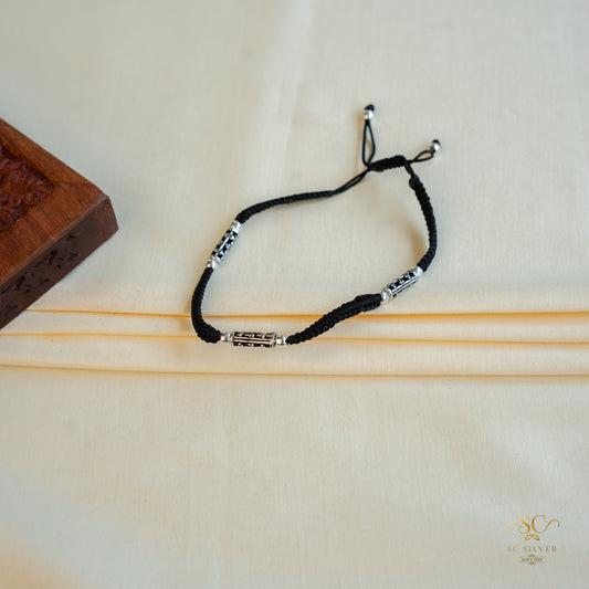 PIPE SILVER THREAD ANKLET